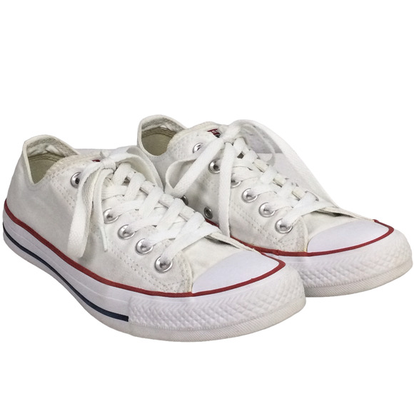 Converse Shoes - Converse All Star White Canvas Lace Up Round Toe Sneaker Women's Size 7.5